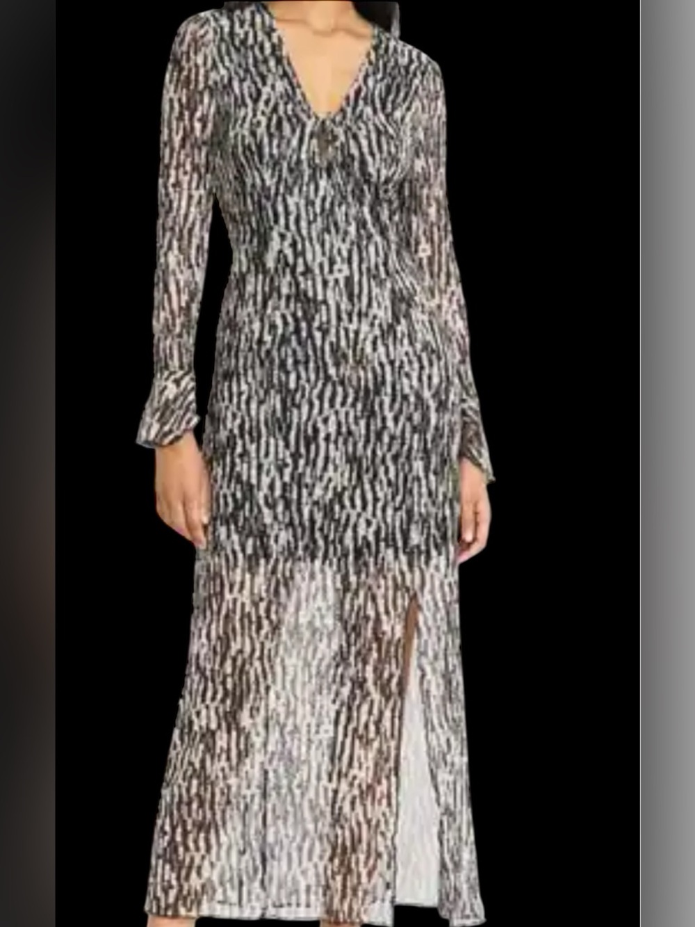 Donna Morgan Zebra Striped Maxi Formal Dress Sz 10